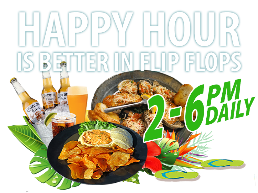 happy hour better in flip flops 2 to 6pm daily hidden treasure waterfront restaurants port orange and ponce inlet florida