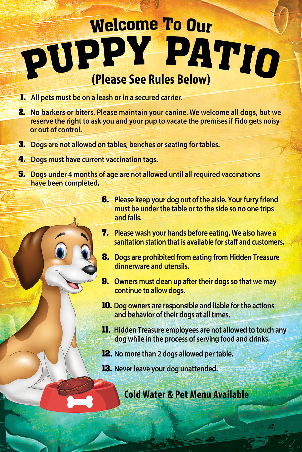 Polite Pet Policy — Hidden Treasure Restaurants