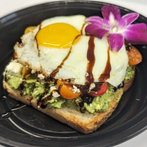 egg and avocado open face sandwich ht's sand bar bistro menu ponce inlet florida