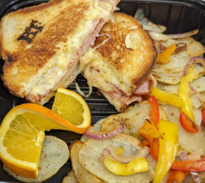 ham egg breakfast sandwich with gruyere cheese bistro menu ponce inlet fl